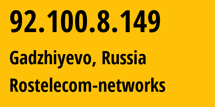 IP address 92.100.8.149 (Set-Navolok, Murmansk, Russia) get location, coordinates on map, ISP provider AS12389 Rostelecom-networks // who is provider of ip address 92.100.8.149, whose IP address
