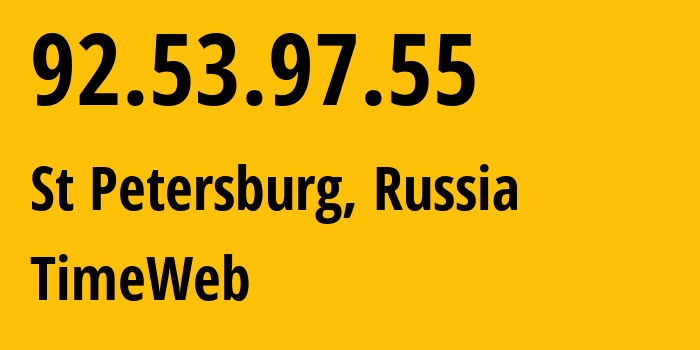 IP address 92.53.97.55 get location, coordinates on map, ISP provider AS9123 TimeWeb // who is provider of ip address 92.53.97.55, whose IP address