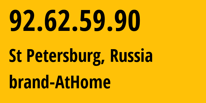IP address 92.62.59.90 (St Petersburg, St.-Petersburg, Russia) get location, coordinates on map, ISP provider AS39102 brand-AtHome // who is provider of ip address 92.62.59.90, whose IP address