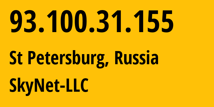 IP address 93.100.31.155 (St Petersburg, St.-Petersburg, Russia) get location, coordinates on map, ISP provider AS35807 SkyNet-LLC // who is provider of ip address 93.100.31.155, whose IP address