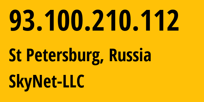 IP-адрес 93.100.210.112 (Санкт-Петербург, Санкт-Петербург, Россия) определить местоположение, координаты на карте, ISP провайдер AS35807 SkyNet-LLC // кто провайдер айпи-адреса 93.100.210.112