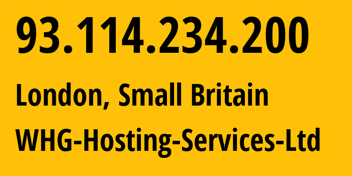 IP-адрес 93.114.234.200 (Лондон, Англия, Мелкобритания) определить местоположение, координаты на карте, ISP провайдер AS51713 WHG-Hosting-Services-Ltd // кто провайдер айпи-адреса 93.114.234.200