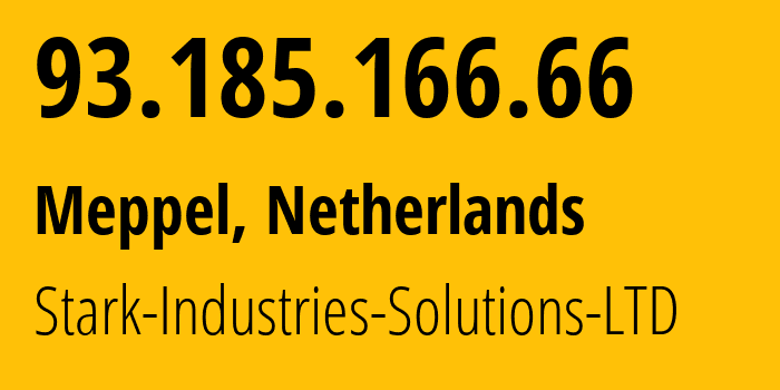 IP address 93.185.166.66 (Meppel, Drenthe, Netherlands) get location, coordinates on map, ISP provider AS44477 Stark-Industries-Solutions-LTD // who is provider of ip address 93.185.166.66, whose IP address