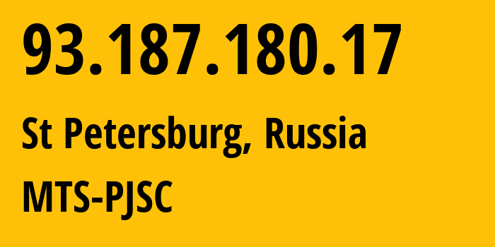 IP-адрес 93.187.180.17 (Санкт-Петербург, Санкт-Петербург, Россия) определить местоположение, координаты на карте, ISP провайдер AS48124 MTS-PJSC // кто провайдер айпи-адреса 93.187.180.17