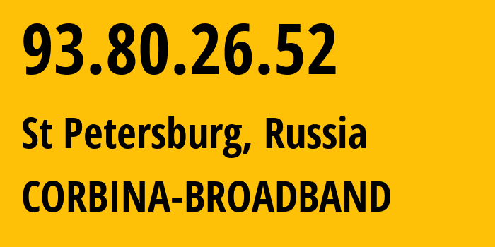 IP address 93.80.26.52 get location, coordinates on map, ISP provider AS3216 CORBINA-BROADBAND // who is provider of ip address 93.80.26.52, whose IP address