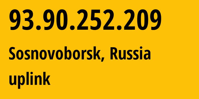 IP address 93.90.252.209 (Sosnovoborsk, Krasnoyarsk Krai, Russia) get location, coordinates on map, ISP provider AS12389 uplink // who is provider of ip address 93.90.252.209, whose IP address