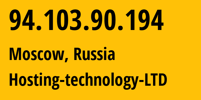IP-адрес 94.103.90.194 (Москва, Москва, Россия) определить местоположение, координаты на карте, ISP провайдер AS48282 Hosting-technology-LTD // кто провайдер айпи-адреса 94.103.90.194