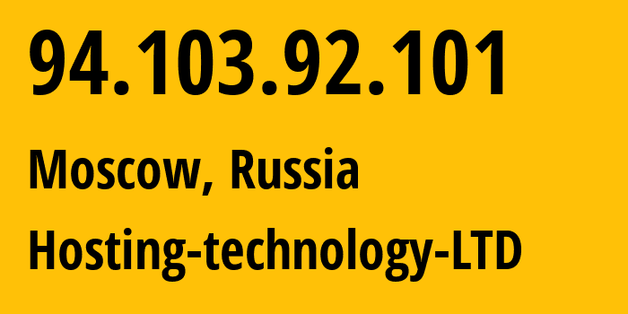 IP-адрес 94.103.92.101 (Москва, Москва, Россия) определить местоположение, координаты на карте, ISP провайдер AS48282 Hosting-technology-LTD // кто провайдер айпи-адреса 94.103.92.101