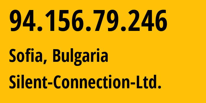 IP address 94.156.79.246 (Sofia, Sofia-Capital, Bulgaria) get location, coordinates on map, ISP provider AS57043 Hostkey-B.V. // who is provider of ip address 94.156.79.246, whose IP address