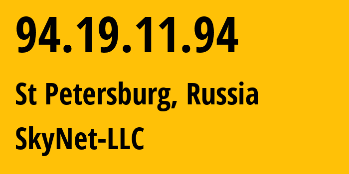 IP address 94.19.11.94 (St Petersburg, St.-Petersburg, Russia) get location, coordinates on map, ISP provider AS35807 SkyNet-LLC // who is provider of ip address 94.19.11.94, whose IP address