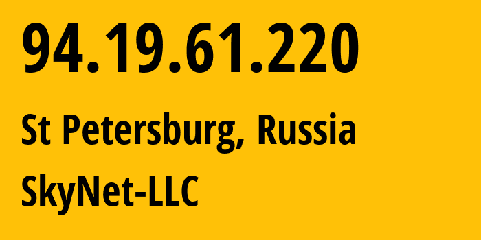 IP address 94.19.61.220 (St Petersburg, St.-Petersburg, Russia) get location, coordinates on map, ISP provider AS35807 SkyNet-LLC // who is provider of ip address 94.19.61.220, whose IP address