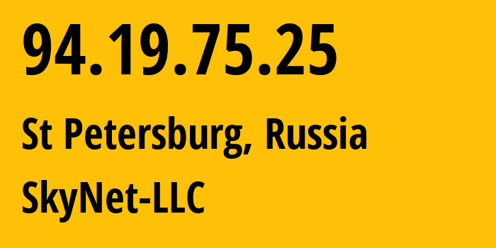 IP-адрес 94.19.75.25 (Санкт-Петербург, Санкт-Петербург, Россия) определить местоположение, координаты на карте, ISP провайдер AS35807 SkyNet-LLC // кто провайдер айпи-адреса 94.19.75.25