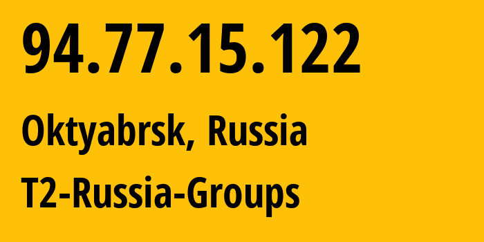IP address 94.77.15.122 (Kuznechikha, Nizhny Novgorod Oblast, Russia) get location, coordinates on map, ISP provider AS48092 T2-Russia-Groups // who is provider of ip address 94.77.15.122, whose IP address