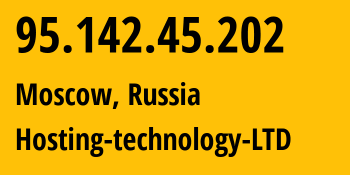 IP-адрес 95.142.45.202 (Москва, Москва, Россия) определить местоположение, координаты на карте, ISP провайдер AS48282 Hosting-technology-LTD // кто провайдер айпи-адреса 95.142.45.202