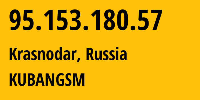 IP address 95.153.180.57 (Volgograd, Volgograd Oblast, Russia) get location, coordinates on map, ISP provider AS8359 KUBANGSM // who is provider of ip address 95.153.180.57, whose IP address