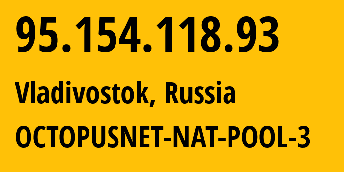 IP address 95.154.118.93 get location, coordinates on map, ISP provider AS44724 OCTOPUSNET-NAT-POOL-3 // who is provider of ip address 95.154.118.93, whose IP address