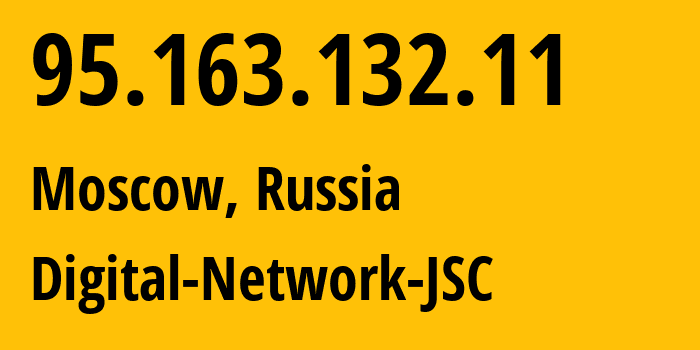 IP address 95.163.132.11 (Moscow, Moscow, Russia) get location, coordinates on map, ISP provider AS12695 Digital-Network-JSC // who is provider of ip address 95.163.132.11, whose IP address