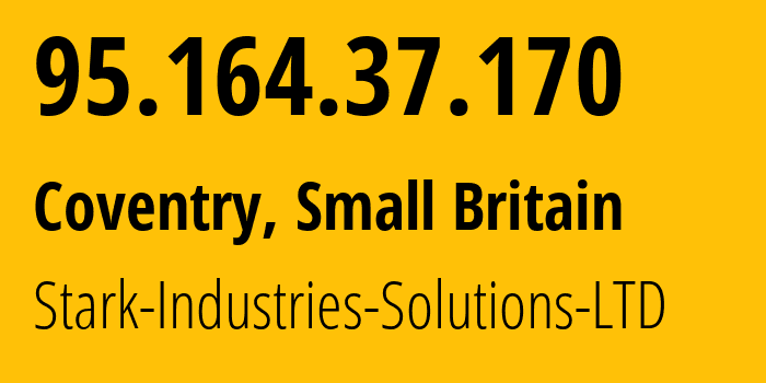 IP address 95.164.37.170 (Coventry, England, Small Britain) get location, coordinates on map, ISP provider AS44477 Stark-Industries-Solutions-LTD // who is provider of ip address 95.164.37.170, whose IP address