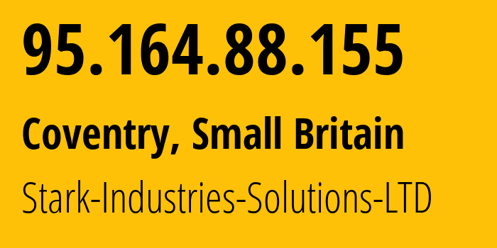 IP-адрес 95.164.88.155 (Ковентри, Англия, Мелкобритания) определить местоположение, координаты на карте, ISP провайдер AS44477 Stark-Industries-Solutions-LTD // кто провайдер айпи-адреса 95.164.88.155