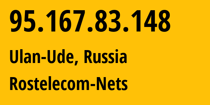 IP-адрес 95.167.83.148 (Санкт-Петербург, Санкт-Петербург, Россия) определить местоположение, координаты на карте, ISP провайдер AS12389 Rostelecom-Nets // кто провайдер айпи-адреса 95.167.83.148