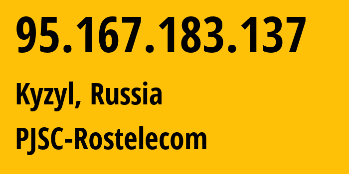 IP address 95.167.183.137 (Estosadok, Krasnodar Krai, Russia) get location, coordinates on map, ISP provider AS12389 PJSC-Rostelecom // who is provider of ip address 95.167.183.137, whose IP address