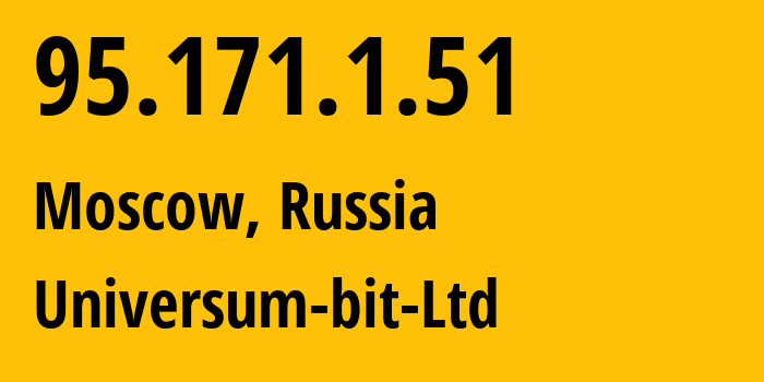 IP-адрес 95.171.1.51 (Москва, Москва, Россия) определить местоположение, координаты на карте, ISP провайдер AS48822 Universum-bit-Ltd // кто провайдер айпи-адреса 95.171.1.51