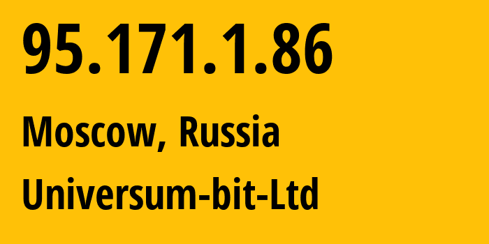 IP-адрес 95.171.1.86 (Москва, Москва, Россия) определить местоположение, координаты на карте, ISP провайдер AS48822 Universum-bit-Ltd // кто провайдер айпи-адреса 95.171.1.86