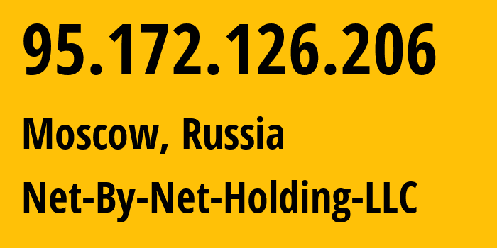 IP address 95.172.126.206 (Moscow, Moscow, Russia) get location, coordinates on map, ISP provider AS12714 Net-By-Net-Holding-LLC // who is provider of ip address 95.172.126.206, whose IP address