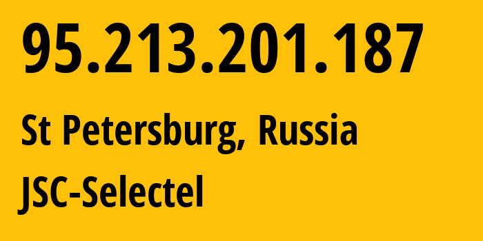 IP-адрес 95.213.201.187 (Санкт-Петербург, Санкт-Петербург, Россия) определить местоположение, координаты на карте, ISP провайдер AS49505 JSC-Selectel // кто провайдер айпи-адреса 95.213.201.187