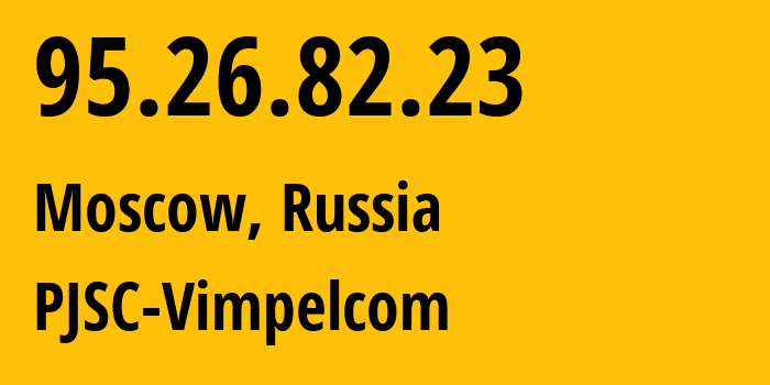 IP address 95.26.82.23 (Kazan, Tatarstan Republic, Russia) get location, coordinates on map, ISP provider AS29125 PJSC-Vimpelcom // who is provider of ip address 95.26.82.23, whose IP address