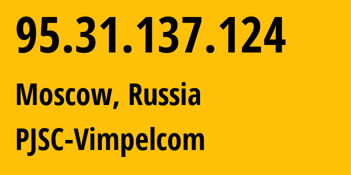 IP address 95.31.137.124 get location, coordinates on map, ISP provider AS8402 PJSC-Vimpelcom // who is provider of ip address 95.31.137.124, whose IP address