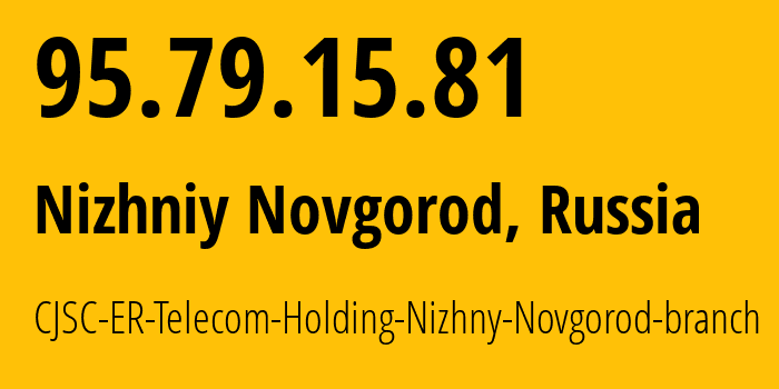 IP address 95.79.15.81 (Nizhniy Novgorod, Nizhny Novgorod Oblast, Russia) get location, coordinates on map, ISP provider AS42682 CJSC-ER-Telecom-Holding-Nizhny-Novgorod-branch // who is provider of ip address 95.79.15.81, whose IP address