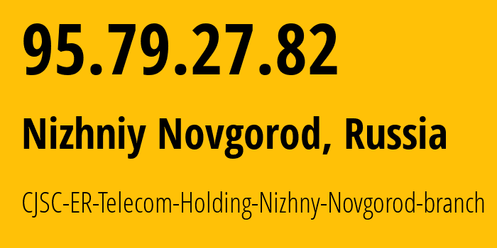 IP address 95.79.27.82 (Nizhniy Novgorod, Nizhny Novgorod Oblast, Russia) get location, coordinates on map, ISP provider AS42682 CJSC-ER-Telecom-Holding-Nizhny-Novgorod-branch // who is provider of ip address 95.79.27.82, whose IP address