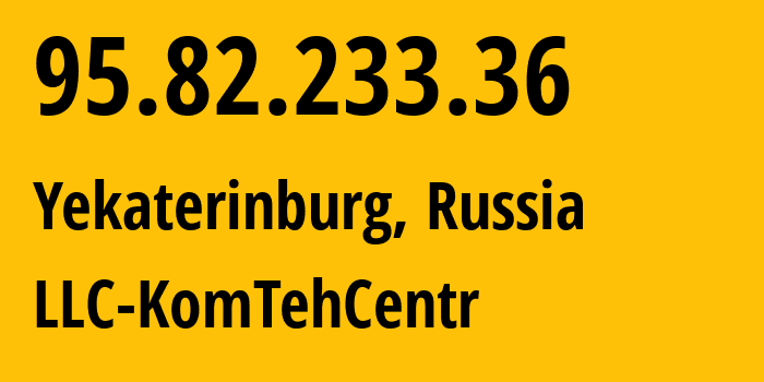 IP address 95.82.233.36 get location, coordinates on map, ISP provider AS12668 LLC-KomTehCentr // who is provider of ip address 95.82.233.36, whose IP address