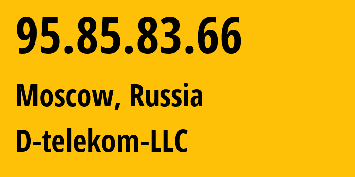 IP-адрес 95.85.83.66 (Москва, Москва, Россия) определить местоположение, координаты на карте, ISP провайдер AS61324 D-telekom-LLC // кто провайдер айпи-адреса 95.85.83.66