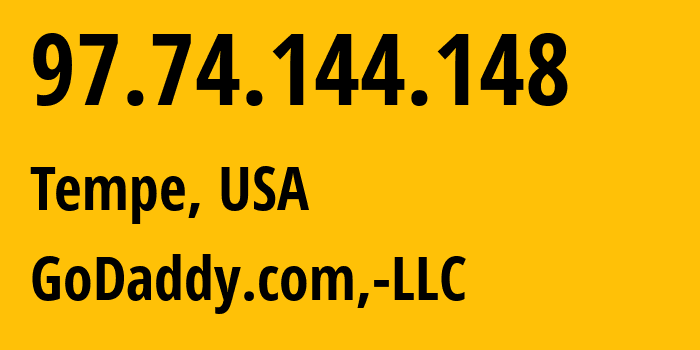 IP-адрес 97.74.144.148 (Темпе, Аризона, США) определить местоположение, координаты на карте, ISP провайдер AS26496 GoDaddy.com,-LLC // кто провайдер айпи-адреса 97.74.144.148