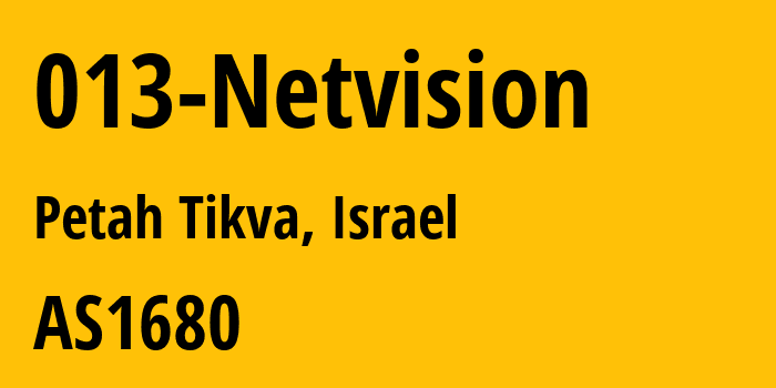 Информация о провайдере 013-Netvision AS1680 Cellcom Fixed Line Communication L.P: все IP-адреса, network, все айпи-подсети