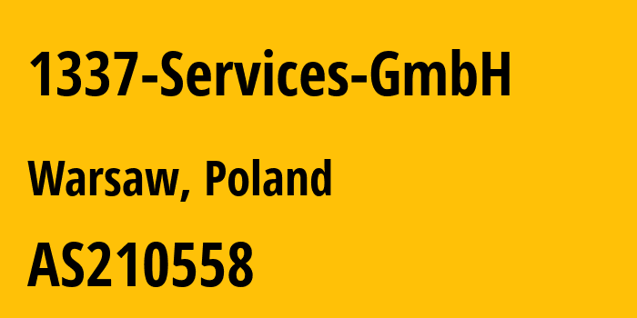 Информация о провайдере 1337-Services-GmbH AS210558 1337 Services GmbH: все IP-адреса, network, все айпи-подсети