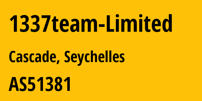 Информация о провайдере 1337team-Limited AS51381 1337TEAM LIMITED: все IP-адреса, network, все айпи-подсети