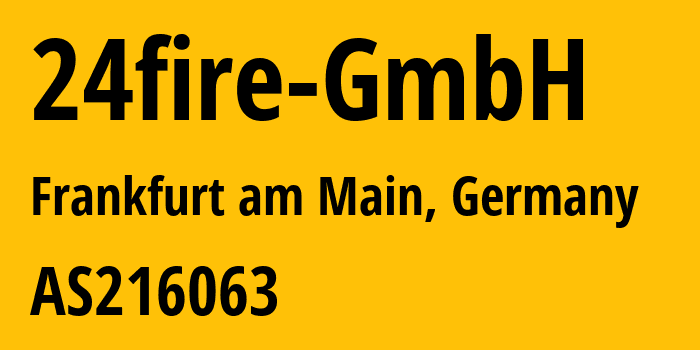 Информация о провайдере 24fire-GmbH AS216063 24fire GmbH: все IP-адреса, network, все айпи-подсети