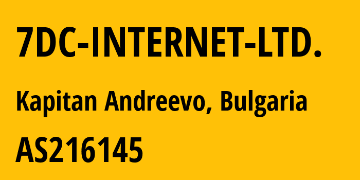 Информация о провайдере 7DC-INTERNET-LTD. AS216145 7DC INTERNET LTD.: все IP-адреса, network, все айпи-подсети