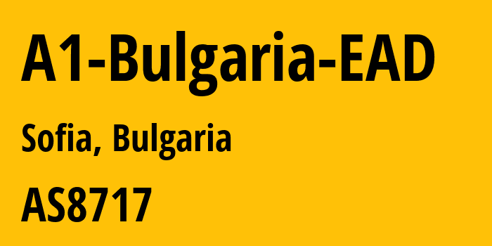 Информация о провайдере A1-Bulgaria-EAD AS13124 A1 Bulgaria EAD: все IP-адреса, network, все айпи-подсети