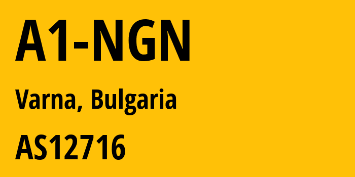 Информация о провайдере A1-NGN AS12716 A1 Bulgaria EAD: все IP-адреса, network, все айпи-подсети