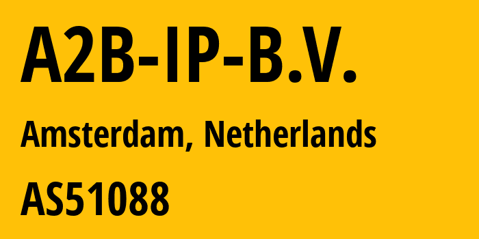 Информация о провайдере A2B-IP-B.V. AS51088 A2B IP B.V.: все IP-адреса, network, все айпи-подсети