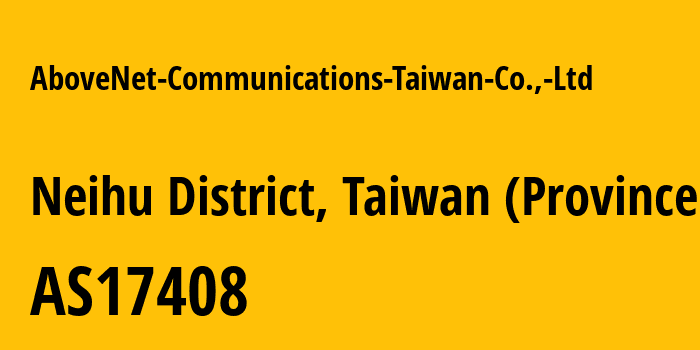 Информация о провайдере AboveNet-Communications-Taiwan-Co.,-Ltd AS17408 AboveNet Communications Taiwan: все IP-адреса, network, все айпи-подсети