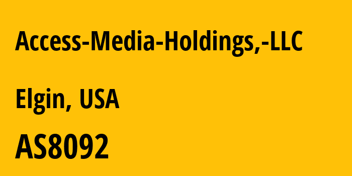 Информация о провайдере Access-Media-Holdings,-LLC AS8092 Access Media Holdings, LLC: все IP-адреса, network, все айпи-подсети