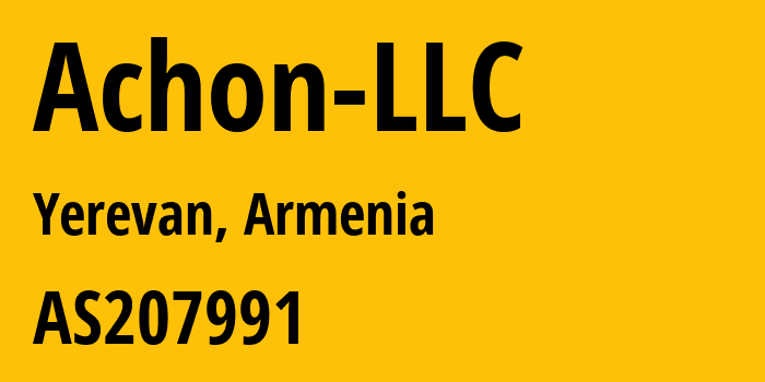 Информация о провайдере Achon-LLC AS207991 ACHON LLC: все IP-адреса, network, все айпи-подсети