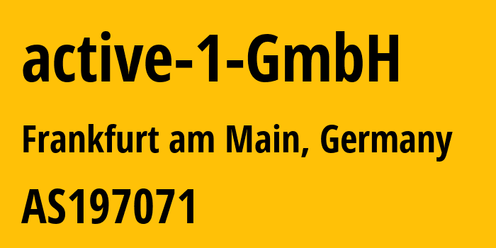 Информация о провайдере active-1-GmbH AS197071 active-servers.com: все IP-адреса, network, все айпи-подсети