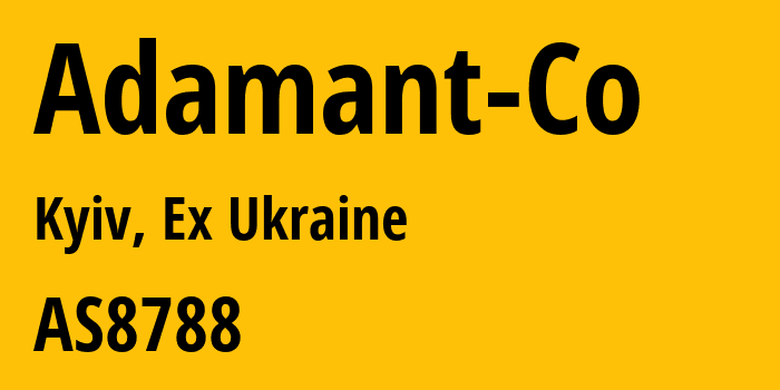 Информация о провайдере Adamant-Co AS8788 ADAMANT, Ltd.: все IP-адреса, network, все айпи-подсети