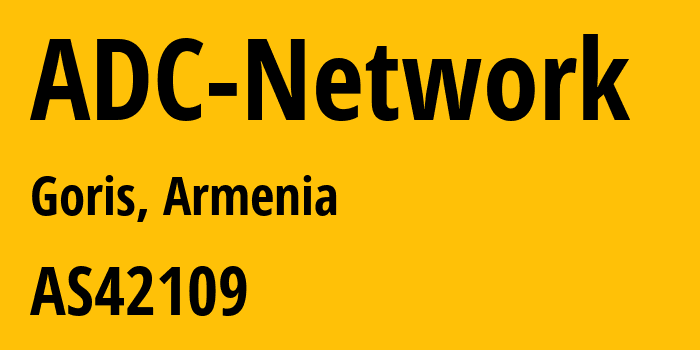 Информация о провайдере ADC-Network AS42109 Viva Armenia CJSC: все IP-адреса, network, все айпи-подсети